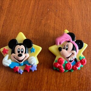Disney Mickey & Minnie Star Button Duo - Yellow, Black, Pink, Blue, Red